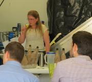 Jocelyn Kuzelka leads the critical tasting at the 2013 Cidermakers' Forum